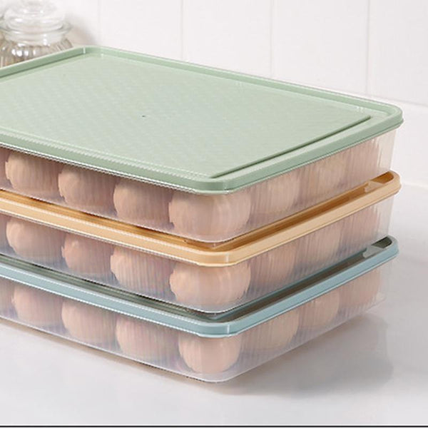 2pcs Kitchen 24 Grid Egg Carton Refrigerator Storage Box Portable Picnic Plastic Egg Carton EggWS42107