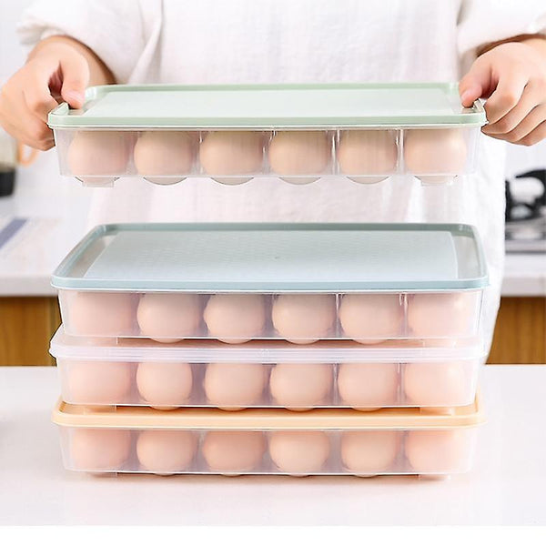 2pcs Kitchen 24 Grid Egg Carton Refrigerator Storage Box Portable Picnic Plastic Egg Carton EggWS42107