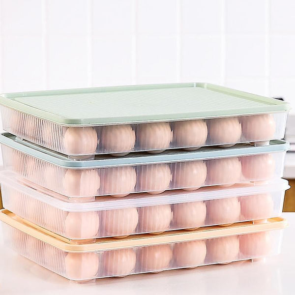 2pcs Kitchen 24 Grid Egg Carton Refrigerator Storage Box Portable Picnic Plastic Egg Carton EggWS42107