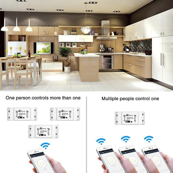 10A Smart Light Switch DIY WiFi Module APP Remote Control Universal Breaker Timer Works withWS42186