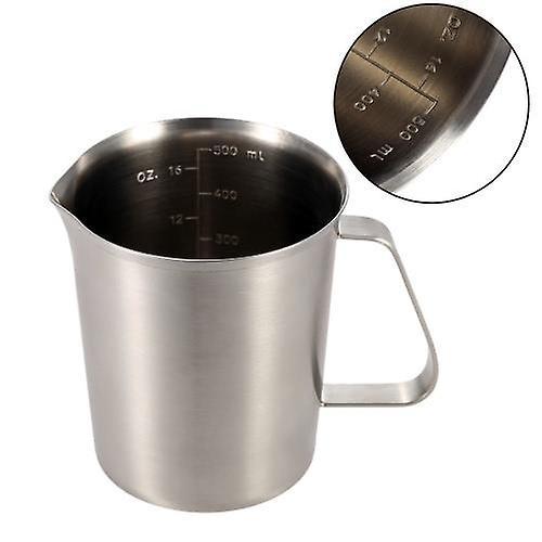 500ML Stainless Steel Milk Pitcher Jug Milk Foam Container Measuring Cup Coffee Kitchen ToolWS42939