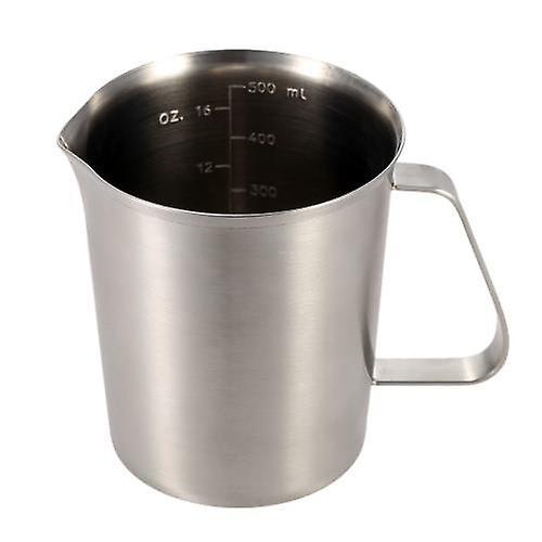 500ML Stainless Steel Milk Pitcher Jug Milk Foam Container Measuring Cup Coffee Kitchen ToolWS42939