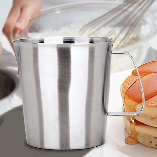 500ML Stainless Steel Milk Pitcher Jug Milk Foam Container Measuring Cup Coffee Kitchen ToolWS42939