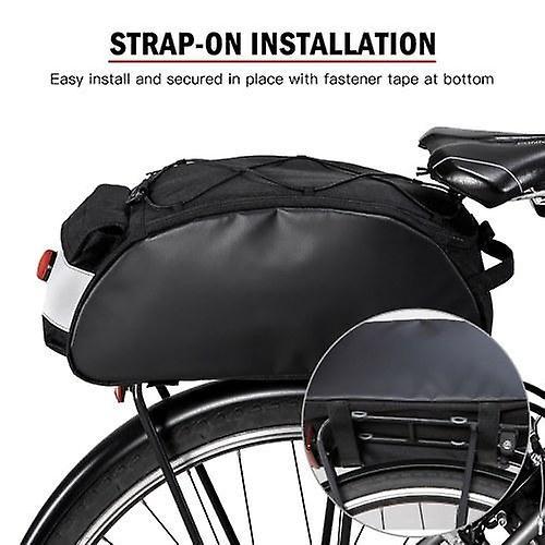 10L Bike Rack Bag Waterproof Cycling Bike Rear Seat Cargo Bag Bike Trunk Pack Shoulder Carry BagWS44487