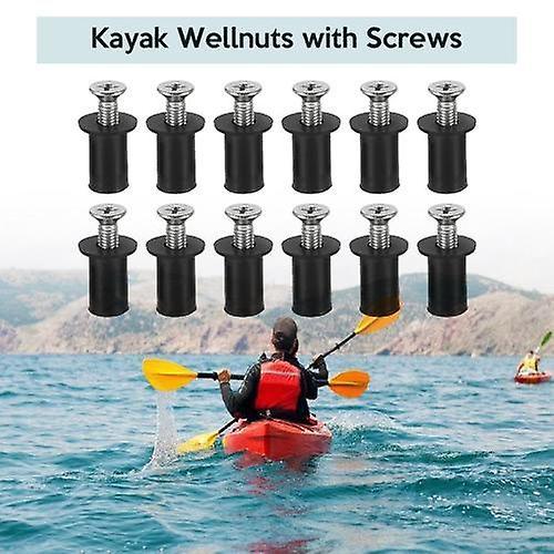 12 Set Well Nuts with Stainless Steel Screws for Kayak Canoe Boat Marine Hardware FastenersWS46403