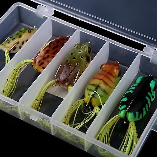 5pcs Frog Lure Fishing Soft Hook Bait with BoxWS46351