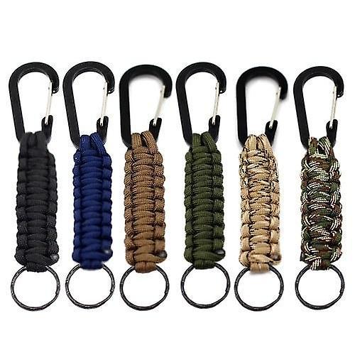 For 6pcs Paracord Keychain Braided Lanyards with Carabiner Clips WS45941