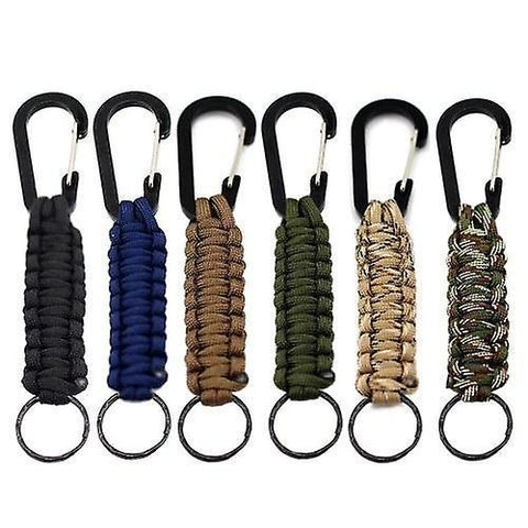 For 6pcs Paracord Keychain Braided Lanyards with Carabiner Clips WS45941