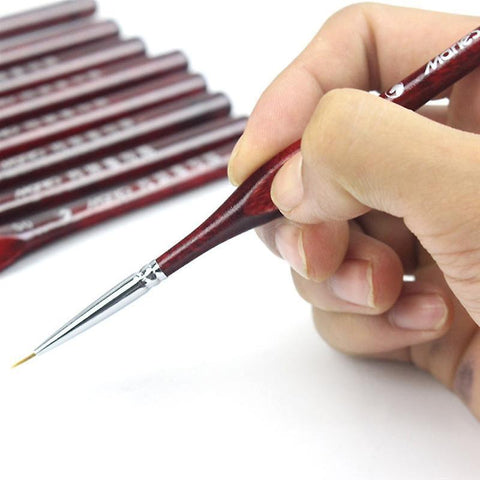 new 9pcs as pic professional line drawing pen hand detail paint brushes wolf hair tip fine sm2595