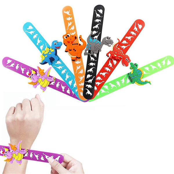 6pcs Dinosaur Rubber Slap Bracelet Kids SM12793