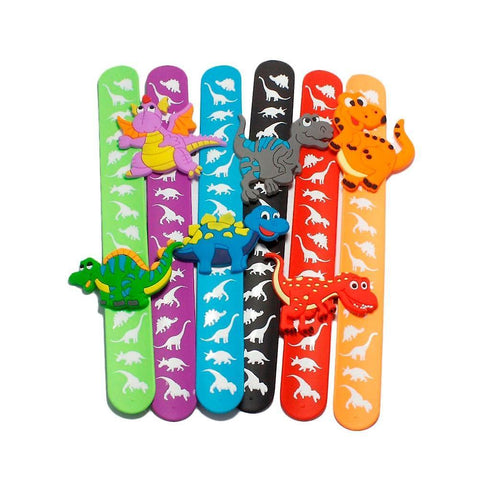 6pcs Dinosaur Rubber Slap Bracelet Kids SM12793