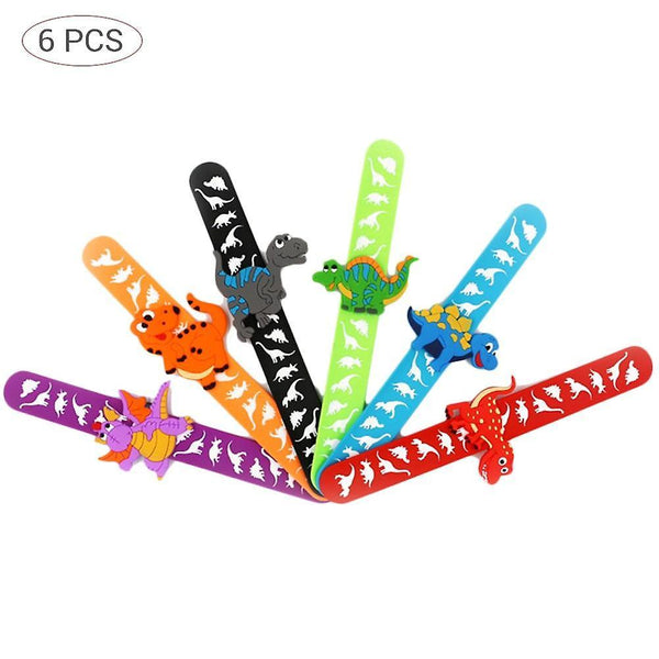 6pcs Dinosaur Rubber Slap Bracelet Kids SM12793