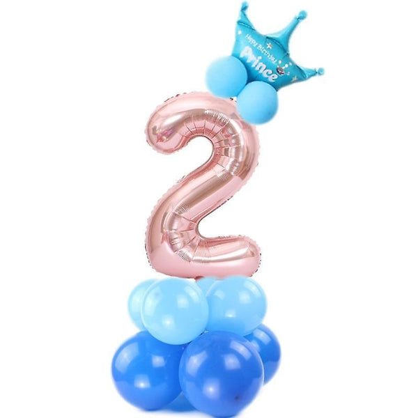 new blue 1 rose gold digital number helium ballon wedding birthday party balloon sm17108