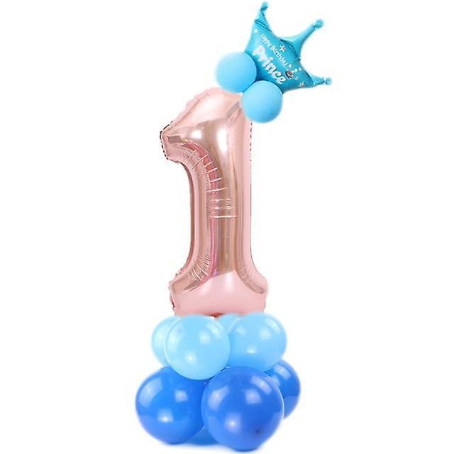 new blue 1 rose gold digital number helium ballon wedding birthday party balloon sm17108