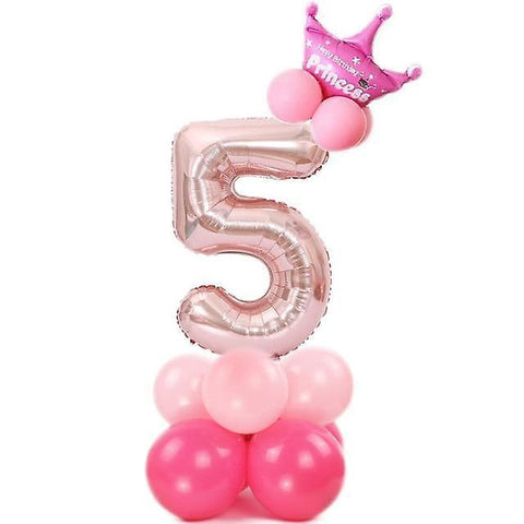 new pink 5 rose gold digital number helium ballon wedding birthday party balloon sm17122