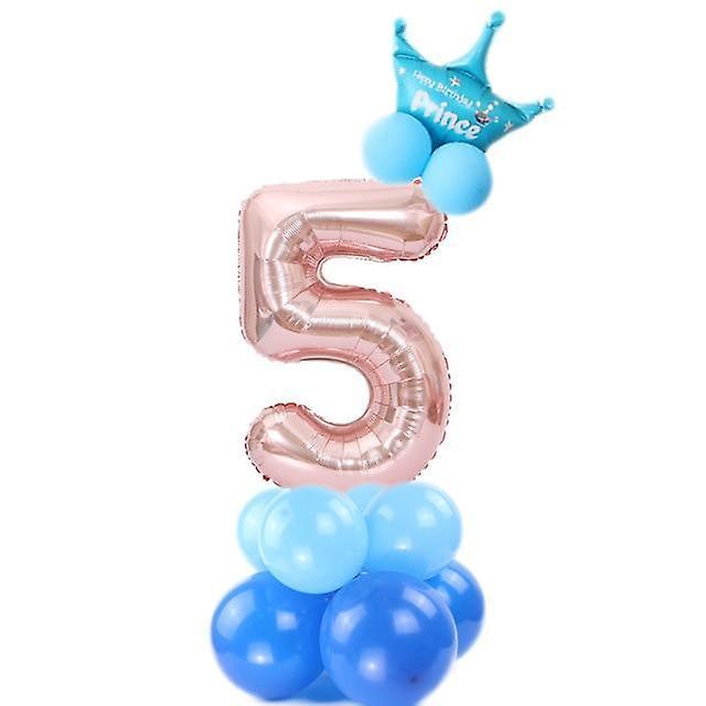 new blue 5 foil balloons digital helium balloon for decoration sm17159