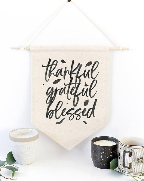 new thankful grateful blessed hanging wall banner sm17524