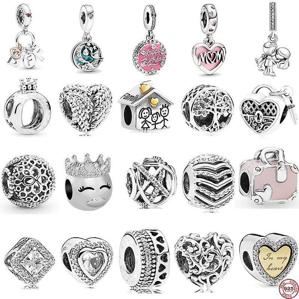 Heart Key Family Mom Dangle Bead Fit Ori SM20209