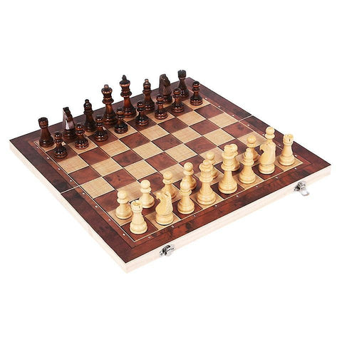 Chess Set Wooden Game Backgammon Checker SM32277