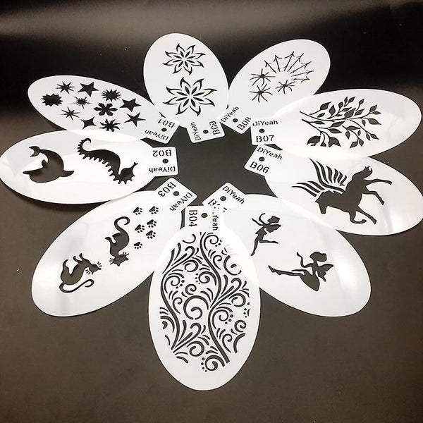 9pcs Stencils For Face Painting Body Art SM32491