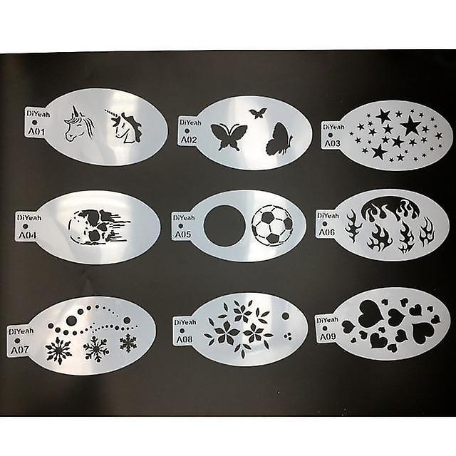 9pcs Stencils For Face Painting Body Art SM32491