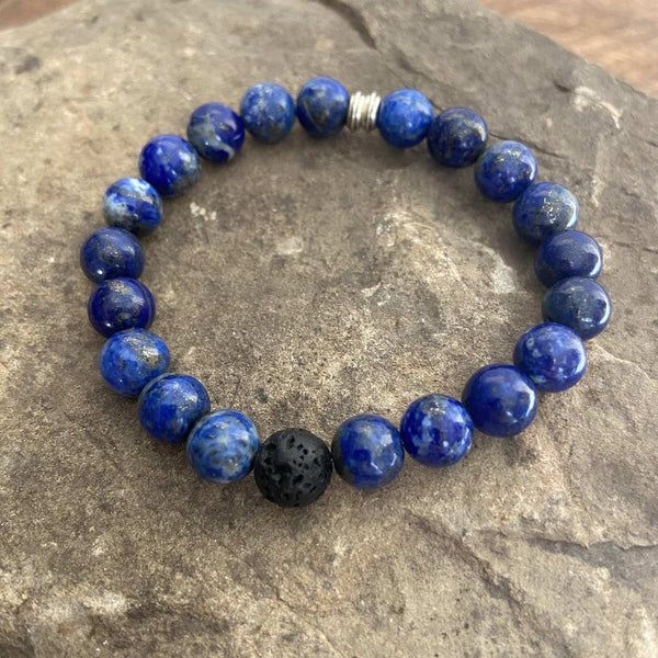 new 7.5" 4mm yes lapis lazuli bracelet sm33147