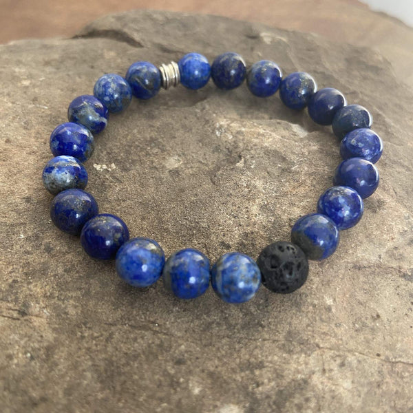 new 7.5" 4mm yes lapis lazuli bracelet sm33147