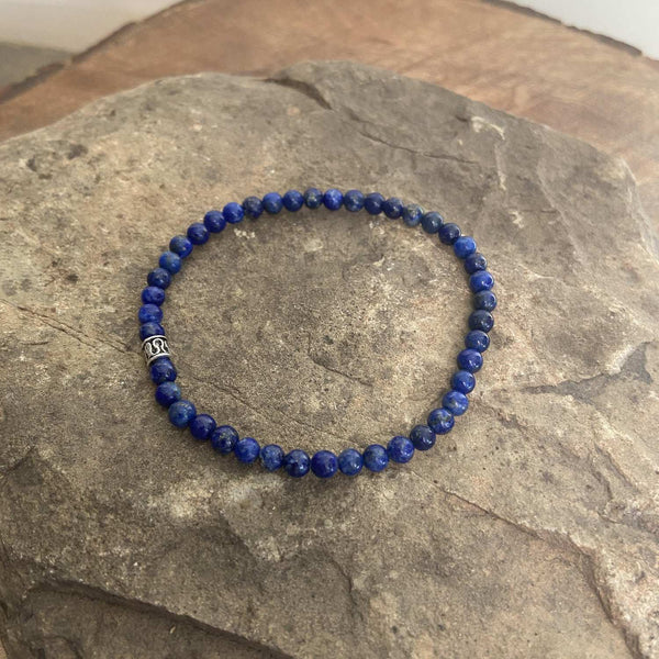 new 7.5" 4mm yes lapis lazuli bracelet sm33147