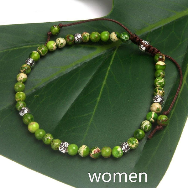 new green for women stone jasper fancy friendship lovers couples yoga bracelet jewelry sm33345