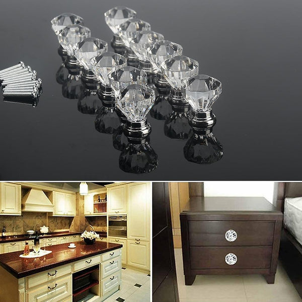 new s 25x30mm acrylic diamond shape knob cupboard drawer pull handle furniture drawers sm35367