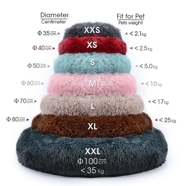 new rubber color xs-40cm round plush cat bed house cat mat winter warm sleeping cats nest soft long sm39046