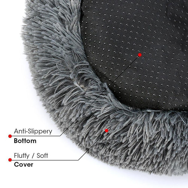 new rubber color xs-40cm round plush cat bed house cat mat winter warm sleeping cats nest soft long sm39046