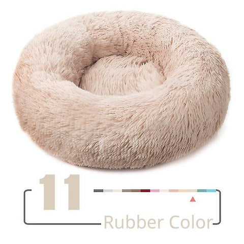 new rubber color xs-40cm round plush cat bed house cat mat winter warm sleeping cats nest soft long sm39046