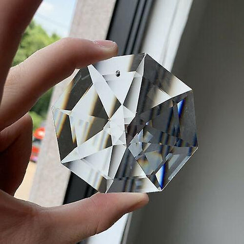 new suncatcher octagon disc faceted glass art crystal prism chandelier hole diy sm40156