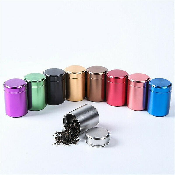 new sliver colorful aluminum airtight smell proof container herb stash tea jar sealed sm48244