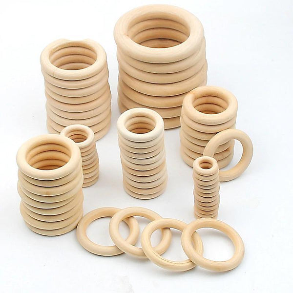 new 65mm 4pcs circle shape natural wooden ring for diy crafts jewelry making and kids toy sm51369