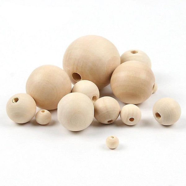 new 10mm 50pcs natural wooden lead free beads round balls for jewelry making and teething sm51373