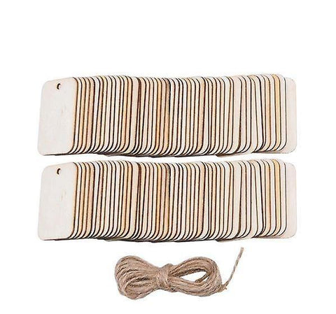 new 100pcs wooden nature wood slice tags hanging label hemp ropes for christmas tree sm51472