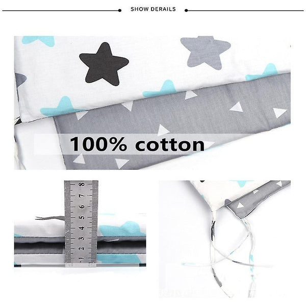 new x 200cm- one piece double sided baby bed bumper l u shape sm51880