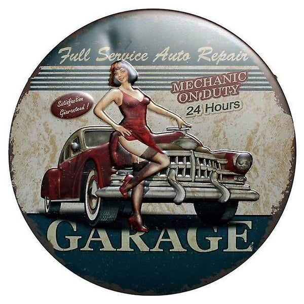 new 6 retro plaque metal tin signs vintage nostalgia round plates bbq zone cafe sm56877