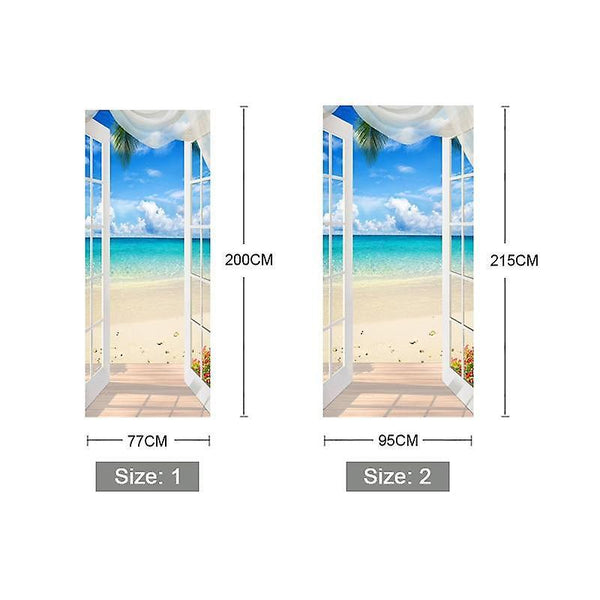 Window Sandy Beach Seascape 3d Photo Pvc SM58126