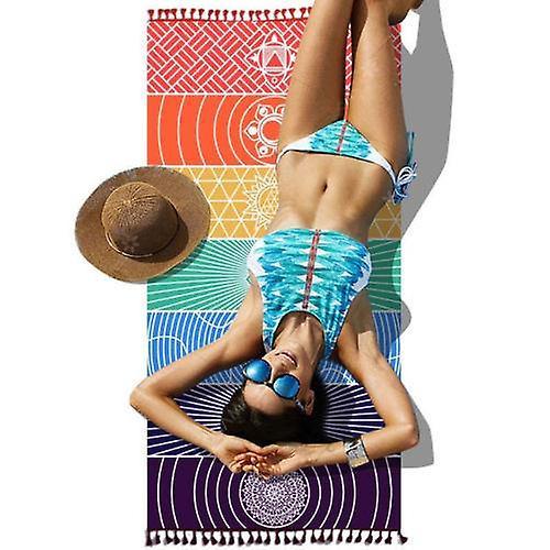 new 150x70cm fashion tassels single rainbow chakra tapestry blanket mandala boho stripes sm61352