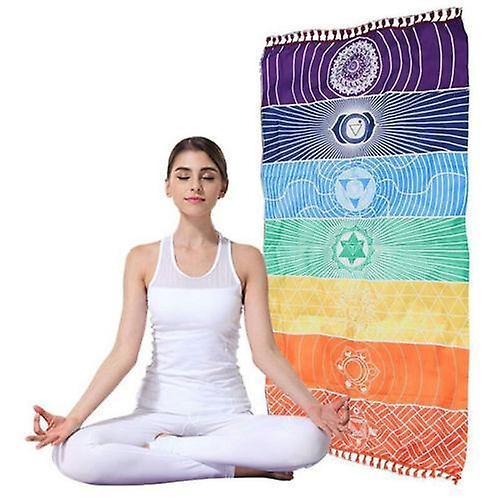 new 150x70cm fashion tassels single rainbow chakra tapestry blanket mandala boho stripes sm61352