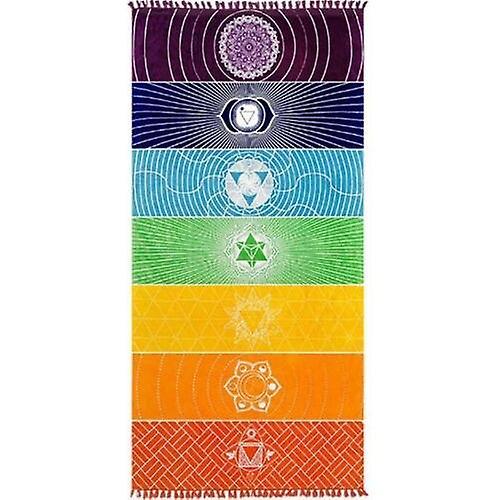 new 150x70cm fashion tassels single rainbow chakra tapestry blanket mandala boho stripes sm61352