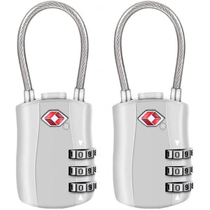 Locks latches [2 pack] tsa luggage locks  3-digit safety padlock  combination padlock  lock code for travel