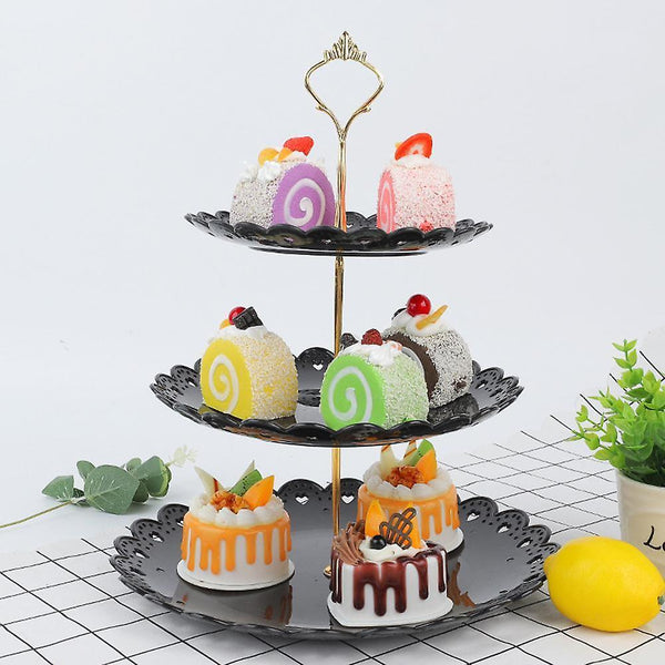 Cake Stands Three Layer Fruit Cake Plate Stand Home Party Dessert Storage Rack Tray|Dishes Plates