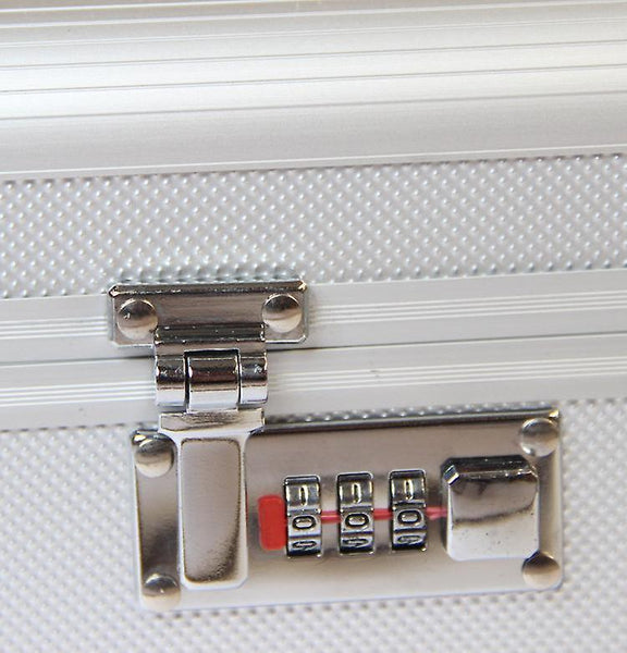 Cosmetic Toiletry Bags Silver Medium High Quality Key Combination Lock Jewelry Storage Box 27cm*18cm