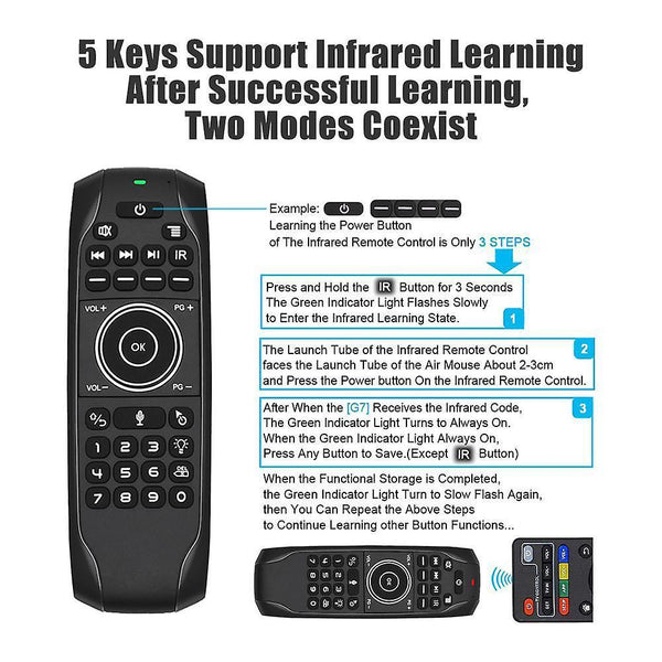 Remote controls russian mini keyboard g7v backlit voice search smart air mouse