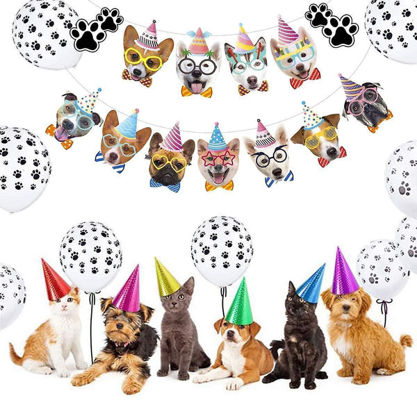 Party Hats Dog Birthday Banner Paw Ballo GR49767