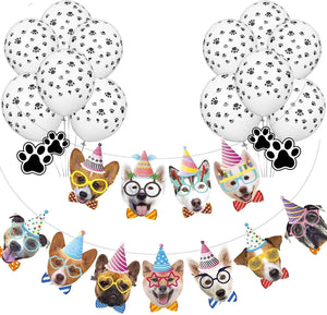 Party Hats Dog Birthday Banner Paw Ballo GR49767